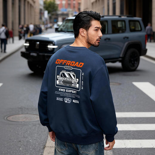 自由基地春季新品长城坦克越野车趣味设计印花图案衫队服打底卫衣 NMJ-2251 商品图1