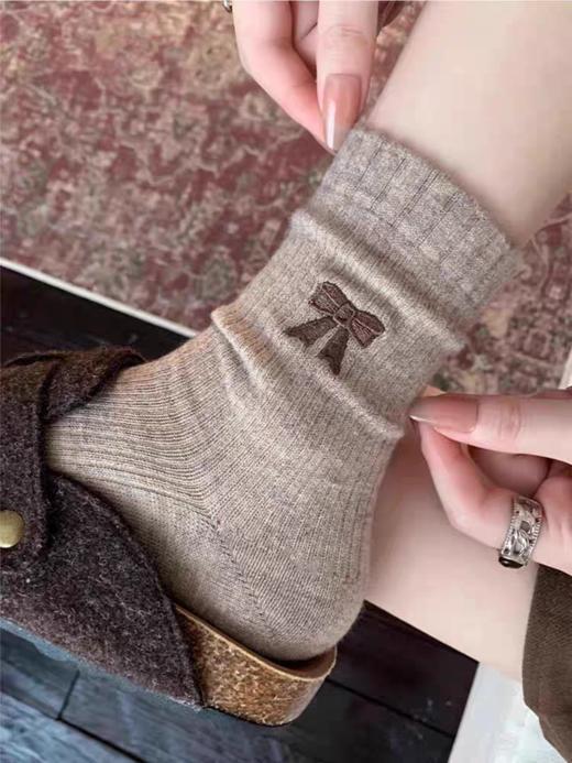 <曾小咸推荐>撞色刺绣蝴蝶结 日常价89/4双！ 活动价49.99/4双！【预售款，预计3-15天发货】 商品图3