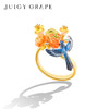 Juicy Grape首饰套装轻奢小众珐琅项链手链耳环戒指新年生日礼物 雀柿呈祥-喜柿连连开口戒指 商品缩略图3