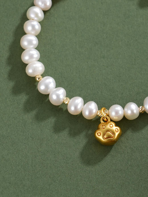 子佩集【小萌爪】珍珠惜王妃手链【ZZSL012】5.5-6mm珠镀金猫爪2601 商品图5