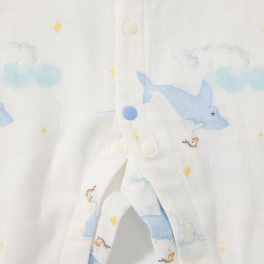 怡比云鲸之境长袖开襟哈衣HY26SPN106白蓝色调（59#-80#） 商品图10