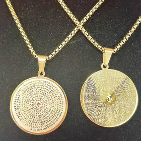 【新款】原创设计，激光雕刻喷砂吊坠 抛光细磨砂钛钢材质 真空电镀  时尚项链