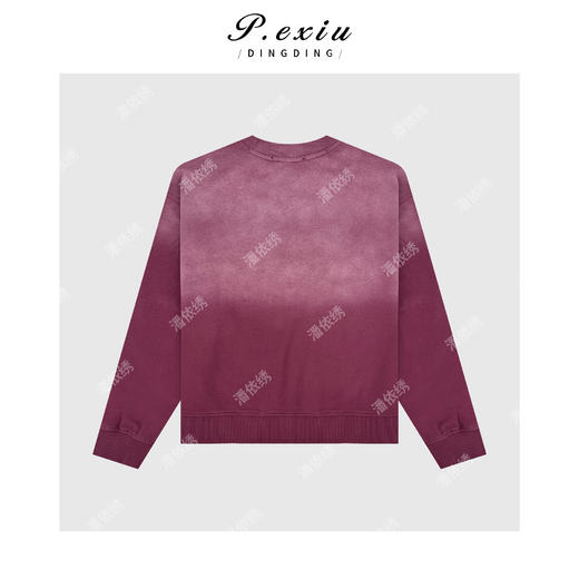 04-2潘依绣丁丁宠粉简约松弛渐变字母印花长袖圆领卫衣Q98841 商品图1