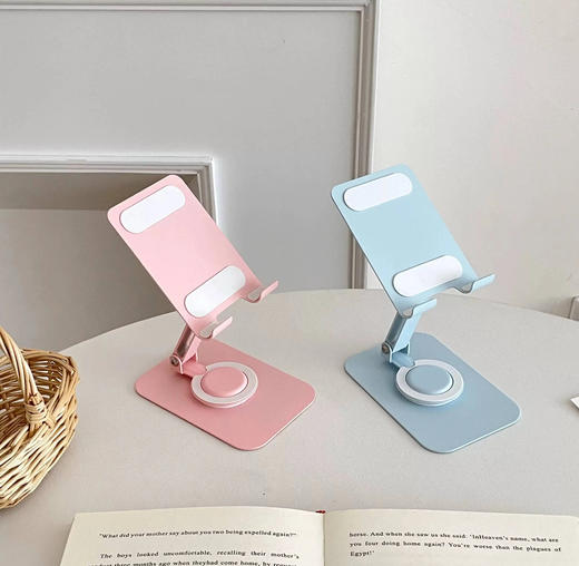 颜值在线还特别稳❗❗呵护视力解放双手的【AURARO可折叠手机支架】📱手机、平板都能用✅360度旋转，高度自由调节，不再缩脖看剧 商品图1