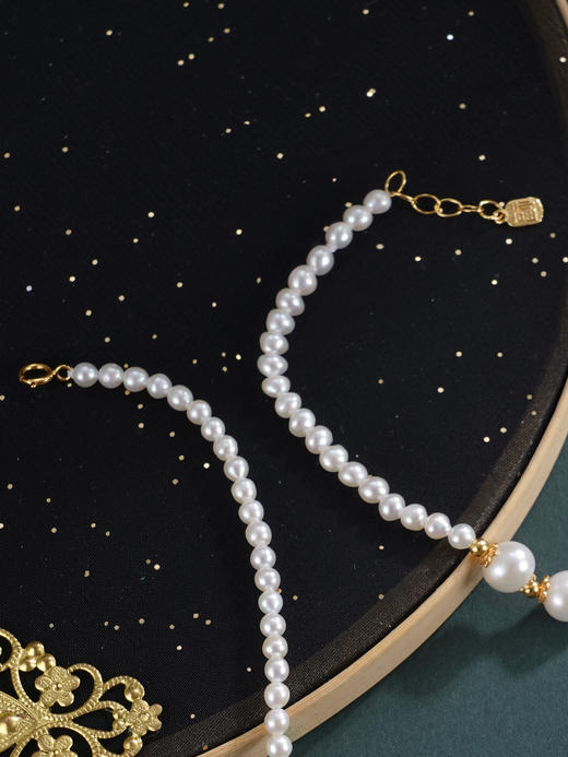 子佩集【依恋情结】银S925珍珠惜王妃手链【QNS0020】3mm珠镀金蝴蝶结2601 商品图7