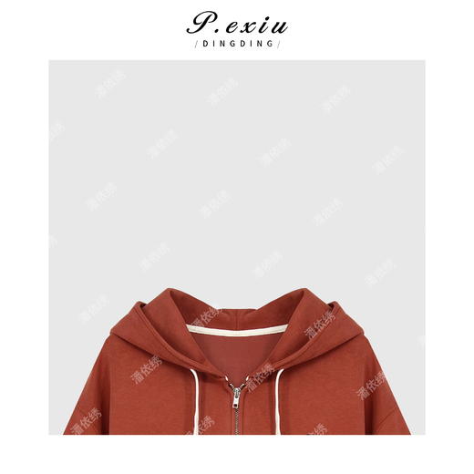 04-2潘依绣丁丁宠粉百搭宽松休闲风拉链连帽卫衣Q3417 商品图2