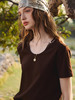 OLrain欧芮儿2026咖色T恤夏季合体休闲上衣 商品缩略图2