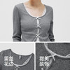 商场同款|森马长袖T恤女春短款蝴蝶结蕾丝修身假两件2026新款上衣 商品缩略图3