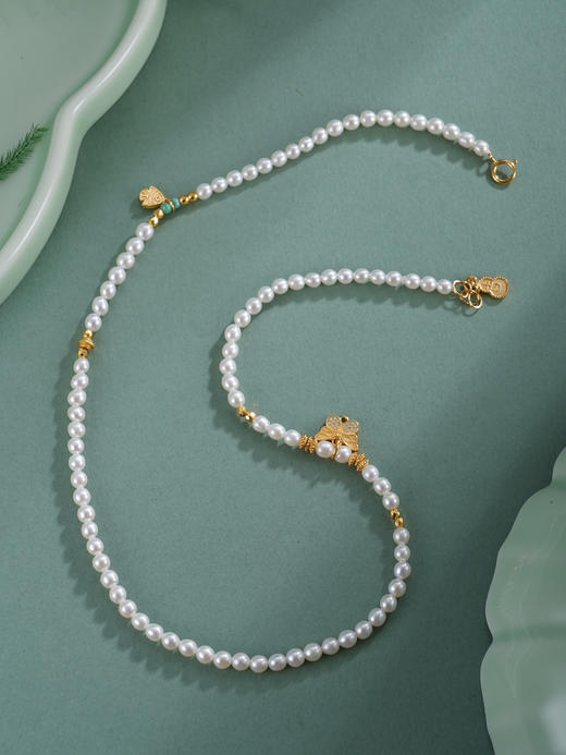 子佩集【蝴蝶鱼你】银S925珍珠惜王妃手链【QNS0021-7】3mm珠镀金狐狸葫芦2601 商品图5