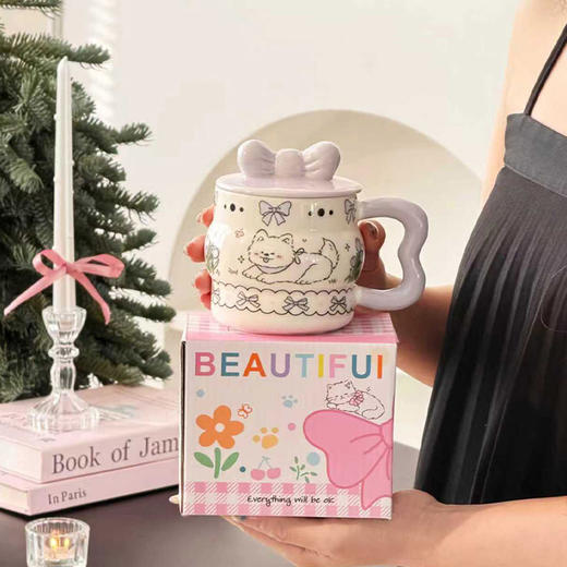 400ml蝴蝶结卡通陶瓷杯-纪念日百货门店同款169152835 商品图2