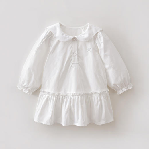 马克珍妮粉白格纹女童海军领连衣裙2026年春装新款560128 商品图4