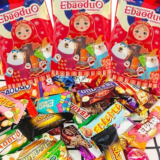 【送新年手提礼袋】【俄罗斯风味·巧克力夹心混装糖果】多种口味 好吃不腻 年货送礼 500g*2袋/430g*盒装 商品图10