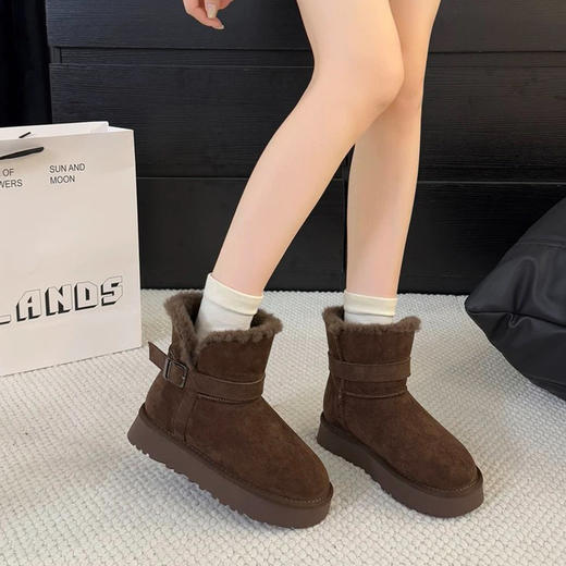 （驼色37深棕38无货勿拍）翻边绒感雪地靴-纪念日百货门店同款167746795 商品图2
