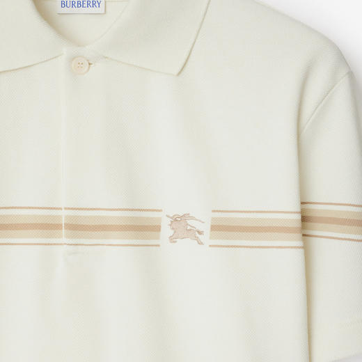 BURBERRY 巴宝莉 男士马术骑士徽标刺绣条纹棉质短袖 Polo 衫 米色 8104054 C1412 商品图1