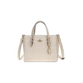 COACH 奥莱款女士PVC配皮单肩斜挎手提包CV965IMXU5