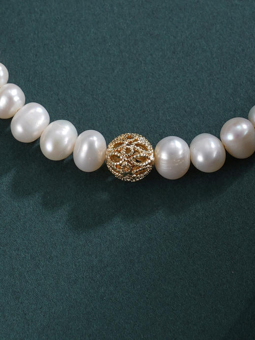 子佩集【韶光潋滟】珍珠惜王妃手链【ZZSL022】2.8-7mm珠镀金镂空花丝球2601 商品图5