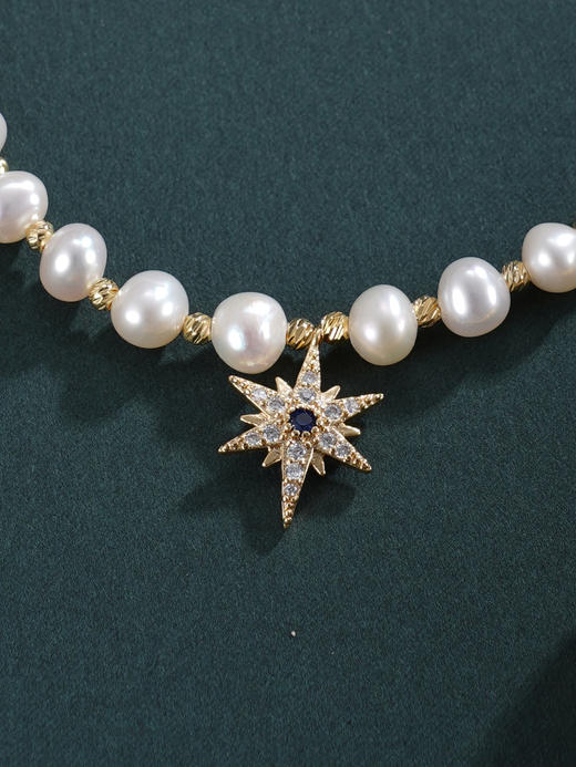 子佩集【星芒爱河】珍珠惜王妃手链【ZZSL025】5.5-6mm珠镀金星芒2601 商品图5
