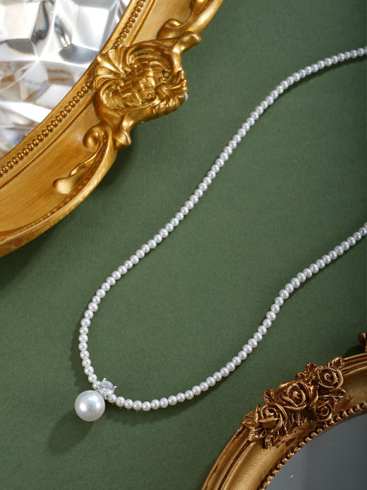子佩集【玲珑月华】银S925珍珠惜王妃项链【ZZXL007】2.8mm小珠9mm大珠星点2601 商品图5