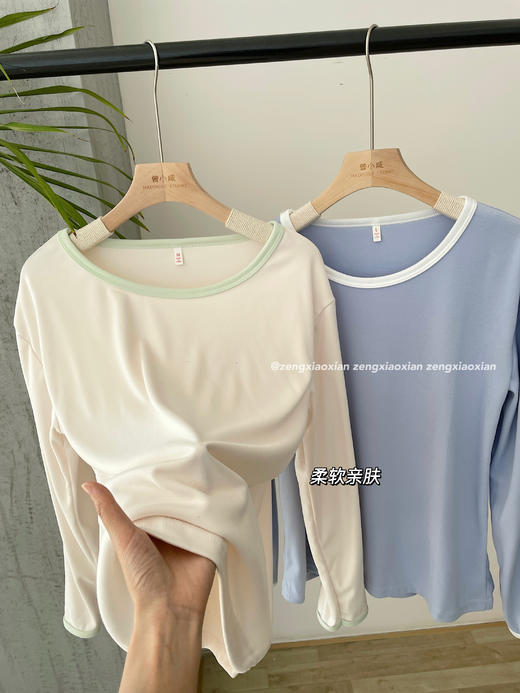 <曾小咸推荐>奶油拼色磨毛德绒自发热长袖家居服 日常89/件 活动价49.99/件！【预售款，预计3-15天发货】 商品图7