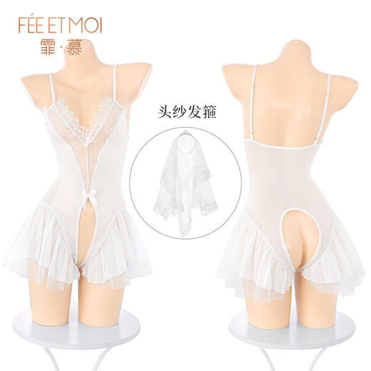 霏慕 纯欲大开裆新娘连体衣6614 商品图7