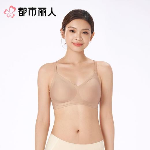 都市丽人内衣无罩杯薄文胸泳布内衣3/4杯内衣Vbra内衣三排四扣无钢圈LBC6N8 商品图1