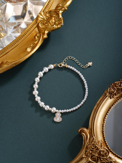 子佩集【福禄天成】珍珠惜王妃手链【ZZSL024】3-6mm珠镀金葫芦2601 商品图7