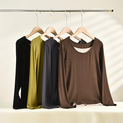 【秒杀】【单件49元，拍2件79元】女士假两件圆领打底衫C24C14 商品图4