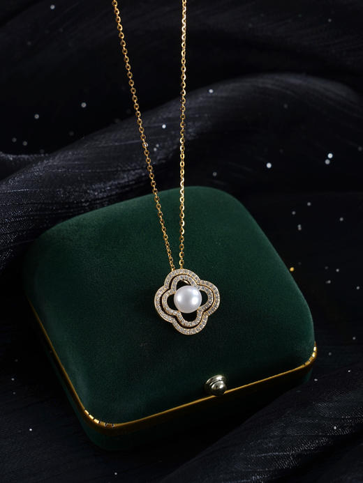 子佩集【好运加倍】银S925珍珠惜王妃套链【YP0065】7mm珠四叶草2601 商品图8