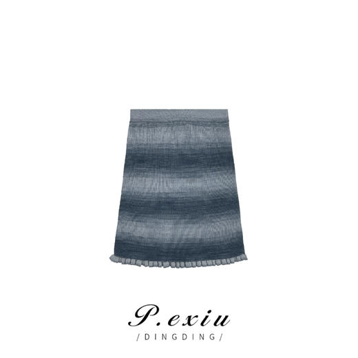 04-2潘依绣丁丁宠粉撞色条纹套装V领针织半身裙  Z15019 商品图2