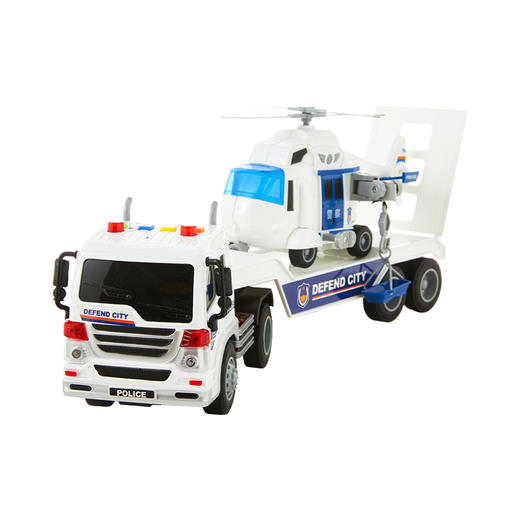 KIDSROYAL 会讲故事的拖板车直升机套装交通玩具车 W571B 商品图1