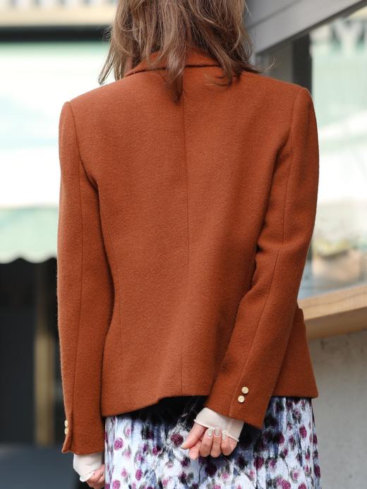 TYNVIE 双排扣羊毛西装外套 - 肉桂色 商品图5