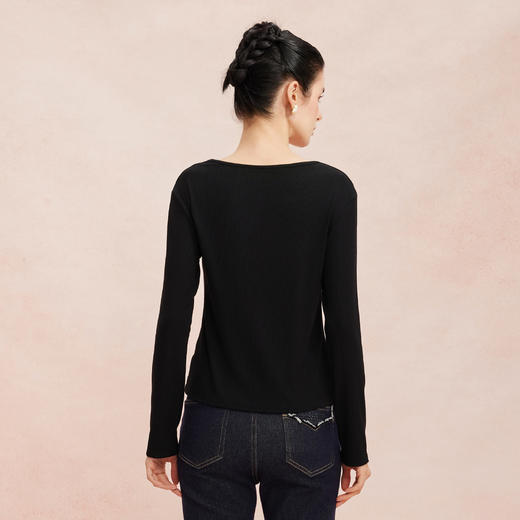 RE700斯尔丽2026新款春季长袖T恤简约百搭时尚可单穿可内搭字母T上衣 商品图9