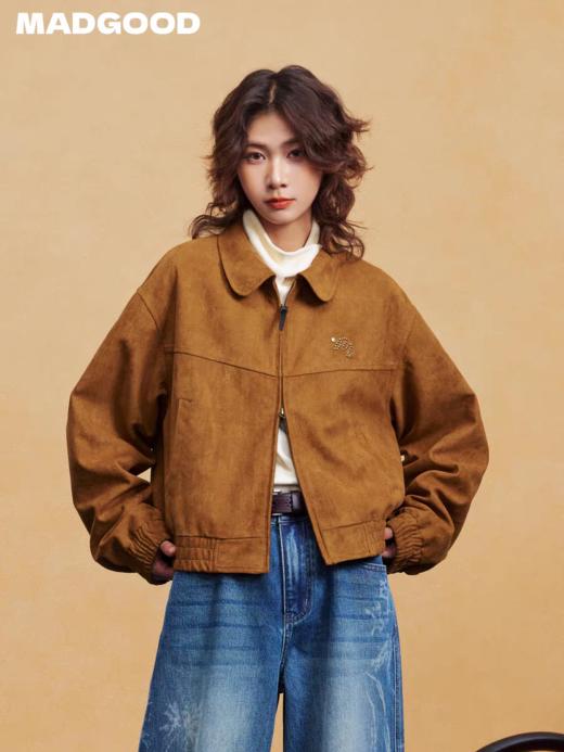 马得工地/MDGDWT11967/马年烫钻麂皮短夹克 商品图0