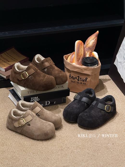 吐司厚底全包博肯复古真皮反牛皮软底增高鞋 商品图4