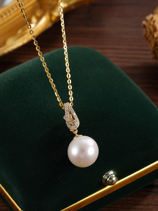 子佩集【曦光漫道】银S925珍珠惜王妃吊坠【P3090】11mm珠双色皮带扣（不含链）2601 商品图2