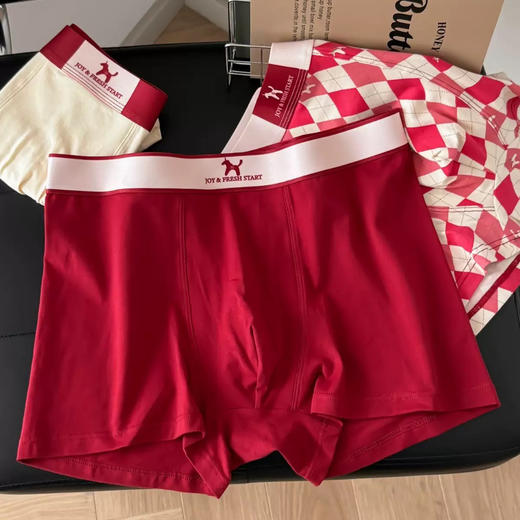 马上幸运樱有尽有～2026马年情侣红内裤本命年樱桃红男裤女裤 商品图5