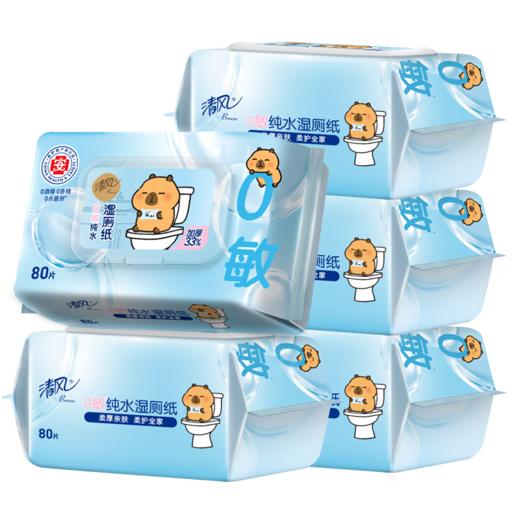 【清风X卡皮巴拉联名款】清风纯水湿厕纸 80片5包 商品图0