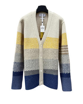 男款条纹针织开衫毛衣zh022