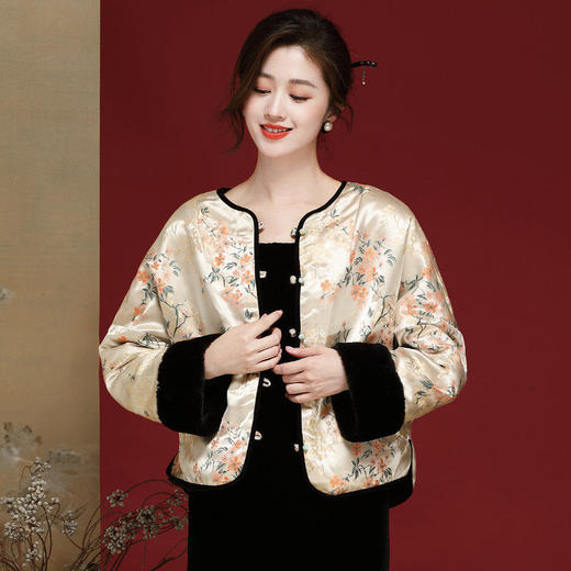 「自」全新升级【铂金会员441/天猫589/差价148】(12157)洛诗琳新中式复古提花外套2026春季新款气质两面穿国风上衣 商品图1