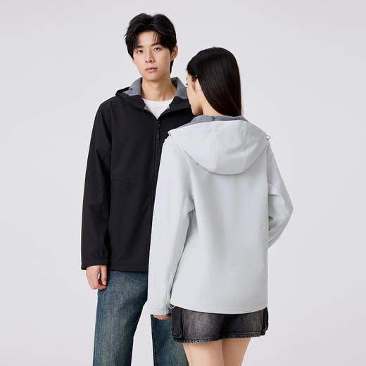 gxg.jeans男装【防风保暖】25冬款加绒连帽夹克户外运动软壳衣外套男女同款K&C 商品图1