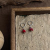 【圣湖双色藏风耳钉】复古新中式天然石串珠耳环 手工设计款国风油画感气质耳饰 商品缩略图2