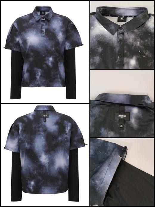 An春夏新款女士假两件印花上衣来啦！渠道高品质❗️做工细节都很好 ，放心入，一整个性价比无敌高！两个色都是要必买吧，够经典够高级！这种印花颜色可以闭眼去收！ 商品图5