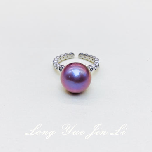 S925珍珠戒指（淡水紫珠）；12mm 商品图0