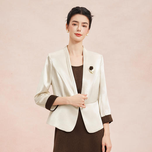 RE801斯尔丽26春季新款无袖连衣裙搭悬垂V领外套连衣裙套装 商品图9