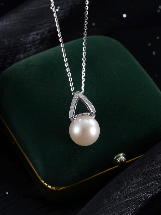 子佩集【绮梦芳华】银S925珍珠惜王妃套链【P2709】12mm珠双色三角2601 商品图5