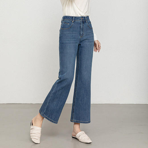 「高货rg」全新升级【铂金会员201/天猫269/差价68】(11952)洛诗琳小个子百搭九分牛仔裤2026春季新款气质显瘦喇叭裤 商品图2