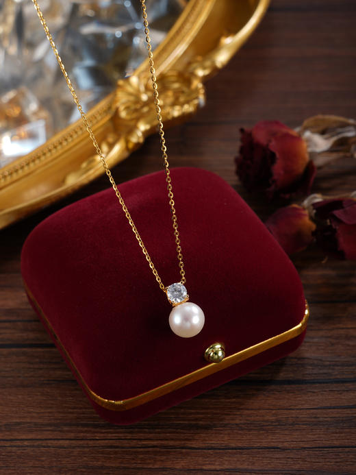 子佩集【珍情永驻】银S925珍珠惜王妃套链【P2669】9mm珠镀金星点2601 商品图2