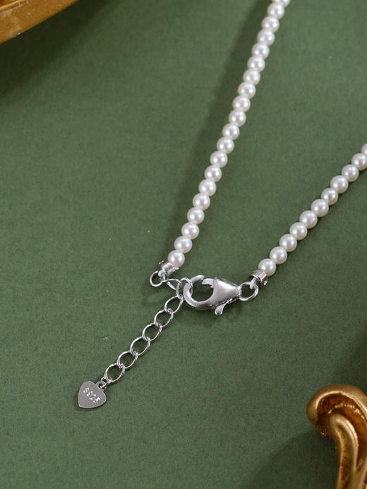 子佩集【海风与梦】银S925珍珠惜王妃项链【ZZXL028】2.8mm珠蓝椭圆2601 商品图4