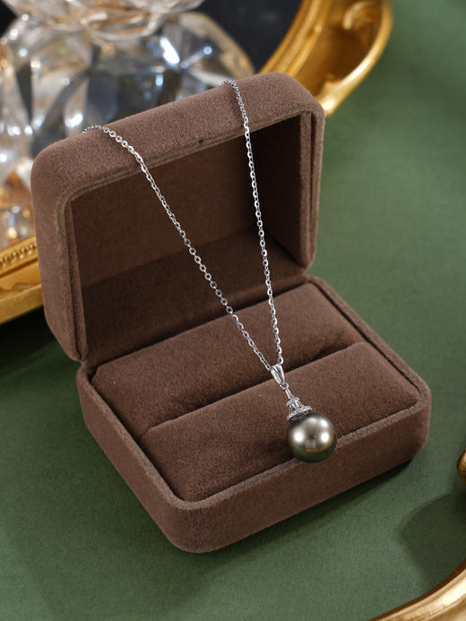 子佩集【黑夜之舞】G18K珍珠惜王妃吊坠【KP25105】10mm珠海水珠黑水滴（不含链）2601 商品图2