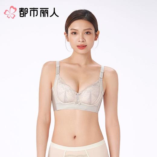 都市丽人内衣B杯中厚C杯薄文胸蕾丝内衣3/4杯内衣聚拢升杯内衣四排四扣无钢圈YBC5A6 商品图1